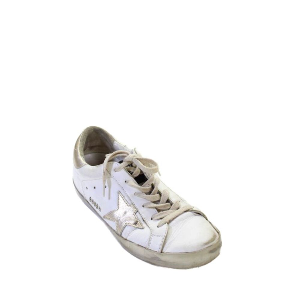 Golden Goose Deluxe Brand Womens Superstar Skate Sneakers White Gold Size 38 8